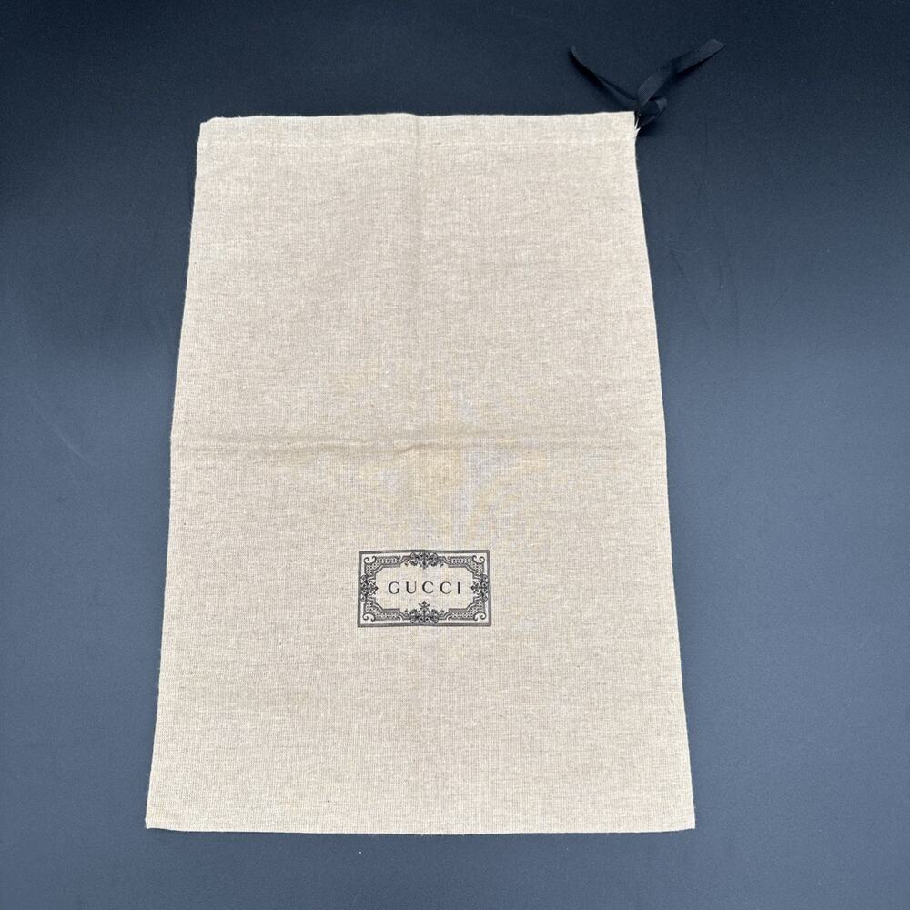 Gucci Dust Bag Beige Canvas Protector Cover Drawstring for Shoes Handbag 17”x12”